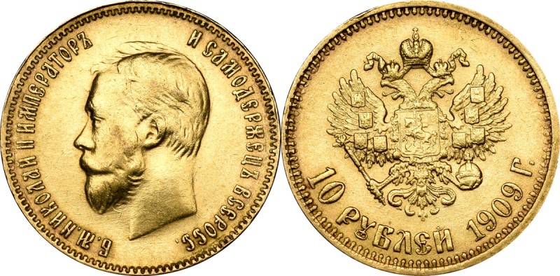Russia, Nicholas II, 5 rouble 1909 Wyśmienity, wyselekcjonowany egzemplarz rzadk...