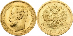 Russia, Nicholas II, 5 robule 1901 ФЗ -ex NGC MS66 2-MAX