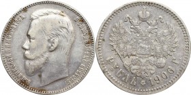 Russia, Nicholas II, Rouble 1906 ЭБ R
