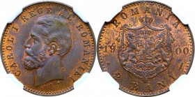 Romania, 2 banI 1900 - NGC MS63 RB