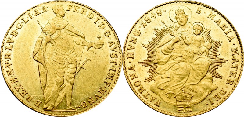 Hungary, Franz Joseph, Ducat 1848 Piękny, okołomenniczy egzemplarz. Moneta rzadz...