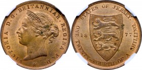 United Kingdom, 1/24 shilling 1877 - NGC MS65 RB