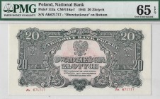 PRL, 20 złotych 1944 - owe Ak PMG 65EPQ