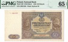 PRL, 50 złotych 1946 L - PMG 65EPQ