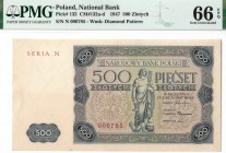 PRL, 500 złotych 1947 N - PMG 66EPQ