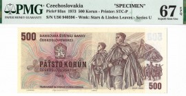 Czechoslovakia, 500 korun 1973 SPECIMEN MAX