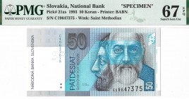 Slovakia, 50 Korun 1993 SPECIMEN MAX