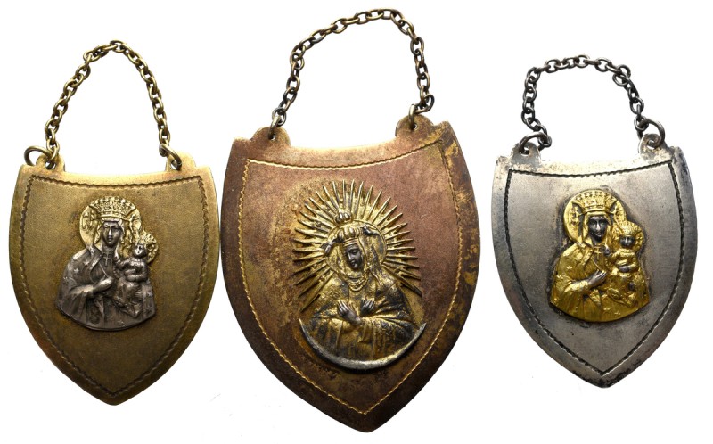 Peoples Republic of Poland, Lot of 3 medals with Holy Mother Ładny zestaw trzech...
