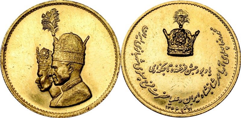 Iran, Mohammad Reza Pahlevi, Coronation medal 1967 Bardzo ładny egzemplarz rzadk...