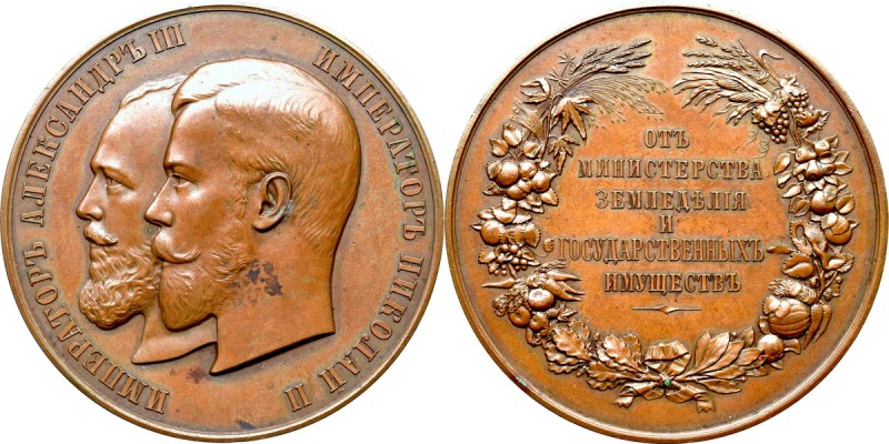 Russia, Nicholas II, Medal of Ministry of Agriculture Piękny egzemplarz rzadszeg...