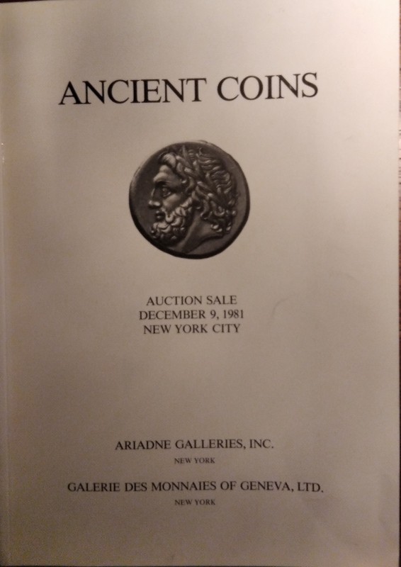 ARIADNE GALLERIES INC New York – Auction 9 december 1981. Ancient coins. Pp. 82,...