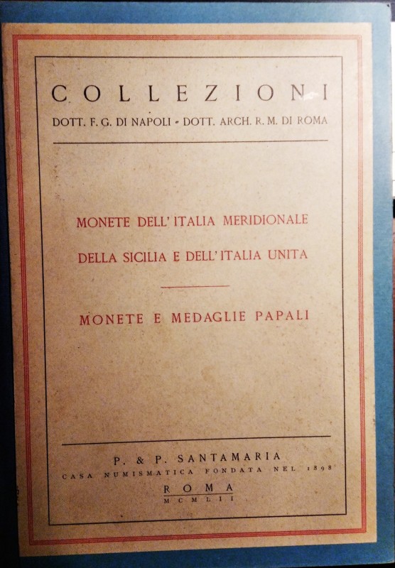 SANTAMARIA P. & P. – Roma, 9 giugno 1952. Collezioni dott. F. G. di Napoli - dot...