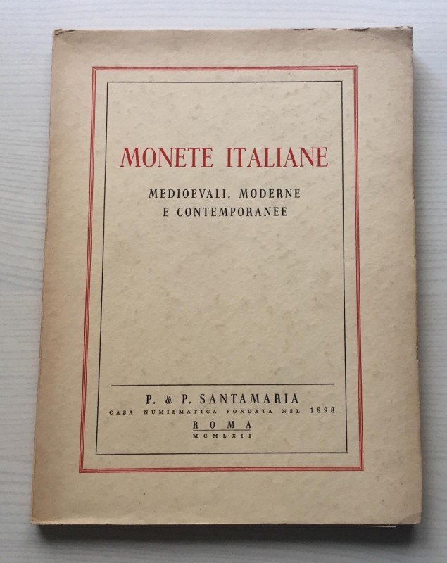 SANTAMARIA P. & P. – Roma, 5 Aprile 1962. Monete italiane medioevali, moderne e ...