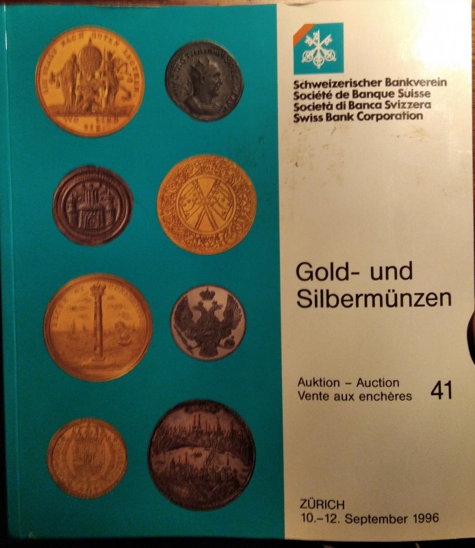 SCHWEIZERISCHE BANKVEREIN Zurich - Auction 41, 10-12 september 1996. Greek, roma...
