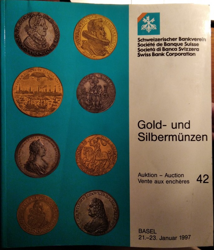SCHWEIZERISCHE BANKVEREIN Basel - Auction 42, 21-23 januar 1997. Gold und silber...