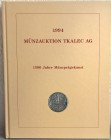 TKALEK A. AG. – Zurich, 28 oktober 1994. 1500 jahre munzpragekunst. pp. 124, nn. 425, 82 tavv. di ingrandimenti, tutte le monete ill.
