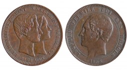 Belgium - Leopold I (1831-1865) Medallic Issues 10 centimes 1853 "Marriage of Duke and Duchesse of Brabant" KM#M5.1 qSPL