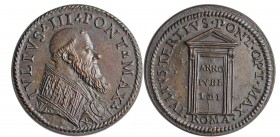 Medal - Papal States - Giulio III (1550-1555) medaglia postuma, riconio ottocentesco bronzo AE 13.7g 28,8 mm al rovescio Porta Santa - SPL