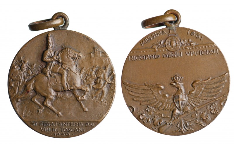 Medal - Brigata Pistoia 36° RGT Fanteria dai Veliti toscani 1859 - Messina 1861 ...