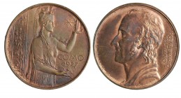 medal - Alessandro Volta Como 1° centenario Voltiano 1927 - F.Lorioli inc. CU rame 6,40g 25,26mm SPL-FDC