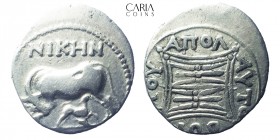 Illyra, Apollonia. 229-100 BC. AR Drachm. Niken and Autoboulos, Magistrates. 16 mm 3.11 g. Very Fine