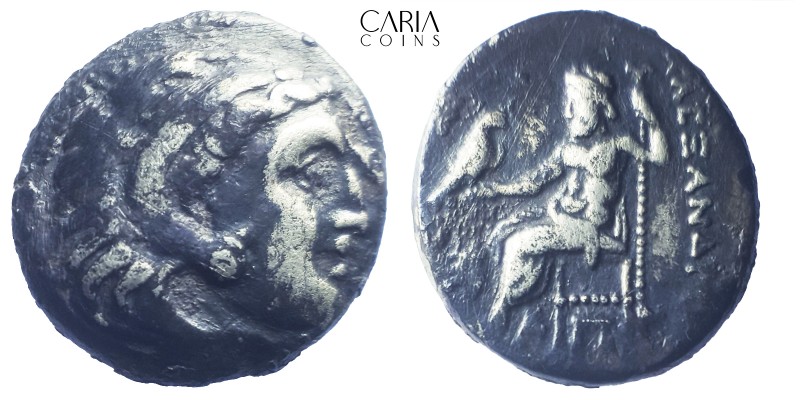 Kings of Macedon.Kolophon. Alexander III "the Great". 336-323 BC. AR Drachm. 15 ...