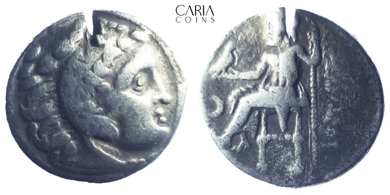 Kings of Macedon.Kolophon. Alexander III "the Great". 336-323 BC. AR Drachm. 16 ...