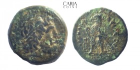 Ptolemaic Kingdom of Egypt.Uncertain mint in Soutwestern Asia minor. Ptolemy III Eurgetes. 246-221 BC. Bronze AE. 16 mm 3.86 g. Very fine