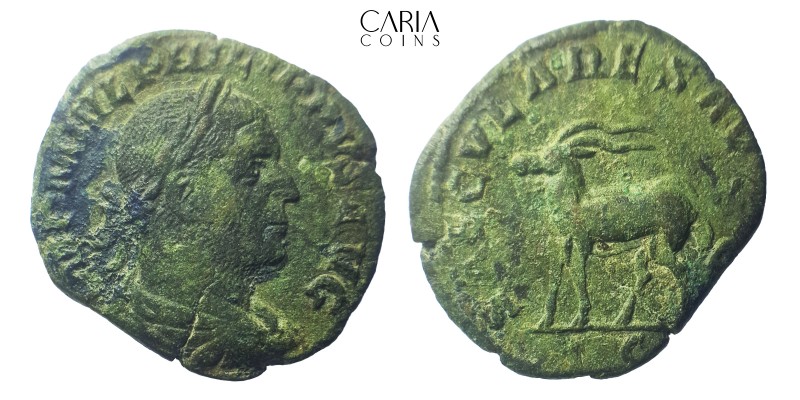 Philip I "the Arab" AD 244-249. Rome. Bronze Æ Sestertius. 28 mm, 14.70 g. Very ...