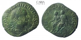 Phillip II. AD 246-249. Rome. Bronze Æ Sestertius. 28 mm, 15.64 g. Very fine