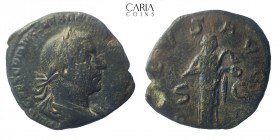 Trebonianus Gallus. AD 251-253.Rome. Bronze Æ Sestertius. 27 mm,  16.46 g. Very fine