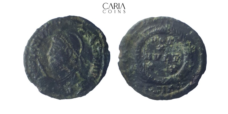 Julian II AD 360-363.Siscia? Bronze Æ follis Follis. 20 mm, 2.67 g. Near very fi...