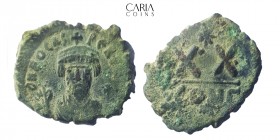 Phocas. AD 602-610. Constantinople. Bronze Æ half Follis. 26 mm, 6.67 g. Very fine