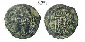 Heraclius with Heraclius Constantine. AD 610-641. Constantinople. Bronze Æ half Follis. 30 mm, 10.84 g. Very fine