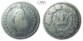 France, 1898. Silver 1/2 Franc. 18 mm, 2.34 g. Near very fine