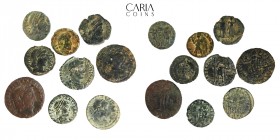 Group of 9 Late Roman Bronze AE Coins.Total weight: 16.93 g. Lot sold as seen.No returns.