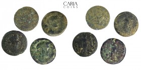 Group of 4 Roman Provincial Bronze AE Coins.Total weight: 20.50 g. Lot sold as seen.No returns.