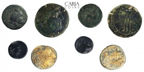 Group of 4 Ancient Greek. Bronze AE Coins.Total weight: 22.43 g. Lot sold as seen.No returns.