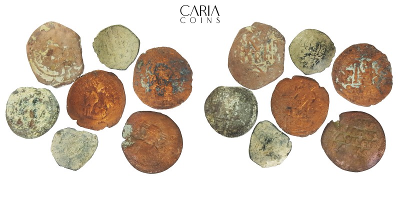 Group of 7 Byzantine Bronze AE Coins.Total weight: 61.14 g. Lot sold as seen.No ...