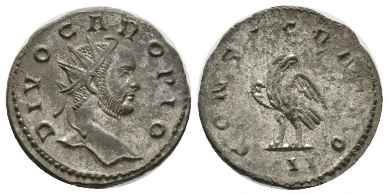 Divus Carus (died AD 283), Radiate, Lugdunum, AD 284, 3.87g, 21mm. Radiate bust ...