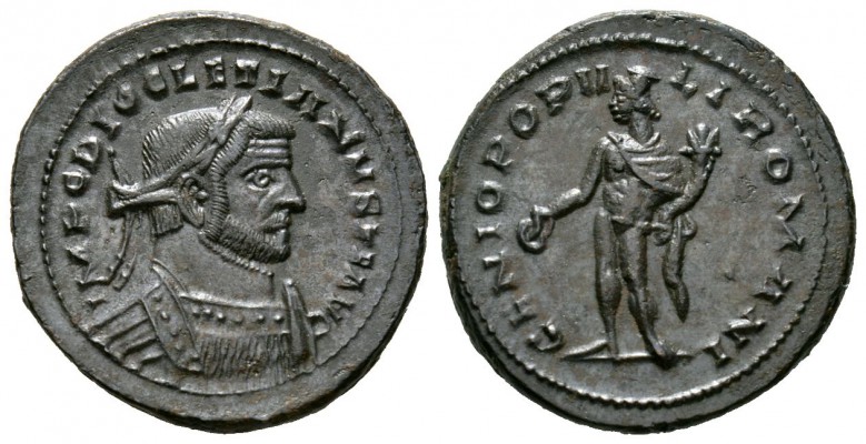 Diocletian (284-305), Follis, Londinium, AD 300, 10.44g, 28mm. Laureate and cuir...