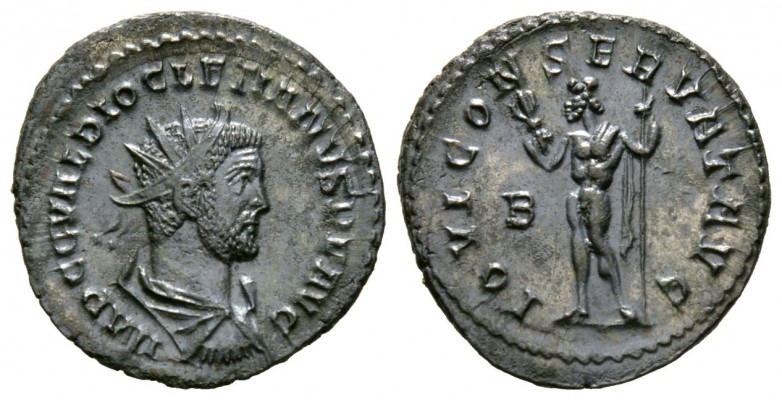 Diocletian (284-305), Radiate, Lugdunum, 285-6, 3.54g, 22mm. Radiate, draped and...