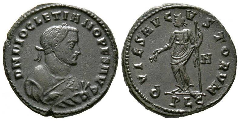 Diocletian (Senior Augustus, 305-311/2), Follis, Lugdunum, AD 307, 8.48g, 27mm. ...