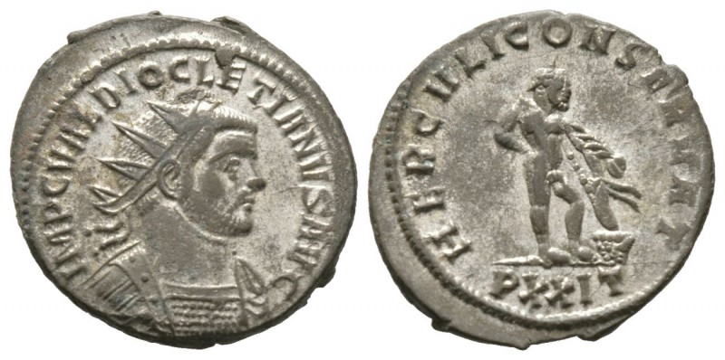 Diocletian (284-305), Radiate, Ticinum, AD 288, 3.63g, 23mm. Radiate and cuirass...