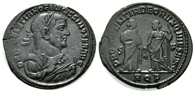 Diocletian (Senior Augustus, 305-306), Follis, Aquileia, 8.13g, 29mm. Laureate a...
