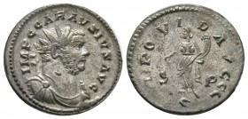 Carausius (286-293), Radiate, ‘C’ mint, 4.30g, 22mm. Radiate, draped and cuirassed bust right / Providentia standing left, holding globe and cornucopi...