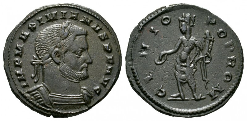 Maximianus (286-305), Follis, Londinium, AD 307, 6.16g, 25mm. Laureate and cuira...