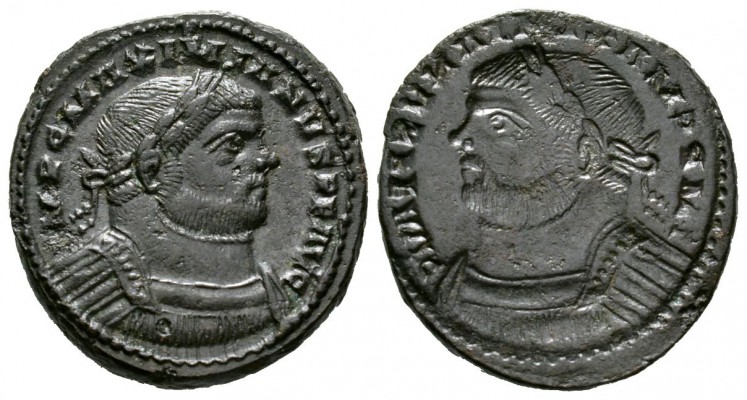 Maximianus (286-305), Brockage Follis, Londinium(?), 10.37g, 27mm. Laureate and ...