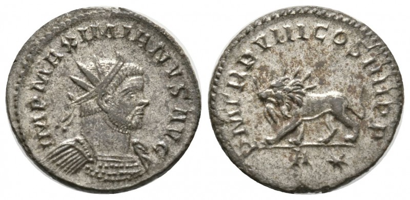 Maximianus (286-305), Radiate, Lugdunum, AD 293, 4.33g, 22mm. Radiate and cuiras...