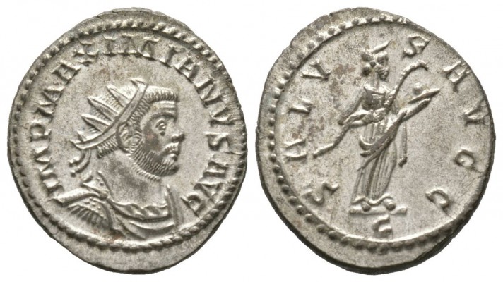 Maximianus (286-305), Radiate, Lugdunum, 290-4, 4.35g, 24mm. Radiate, draped and...